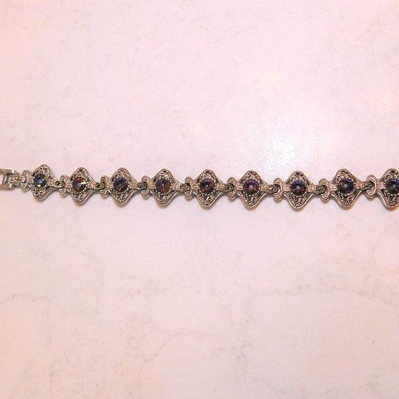 Multi-coloured Gem Tennis Bracelet - Picture 4 of 4